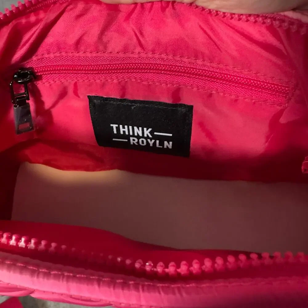 Think Royln Puffer Crossbody Bag with Pouch Fuchsia Ombre